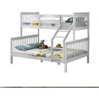 NOAH WHITE WOODEN TRIPLE SLEEPER BUNK BED SINGLE & DOUBLE