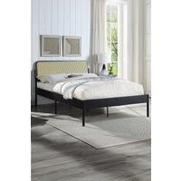 Slumberworx Cheshunt Black Metal Rattan Headboard Bed Frame - Double