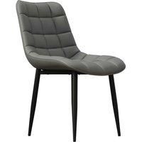 NOVA MODERN FAUX LEATHER DINING CHAIR PADDED SEAT METAL LEGS KITCHEN 8 PCS (Bla
