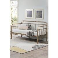 Slumberworx Ickleford Industrial Living Room Bedroom Brass Metal Day Bed Frame