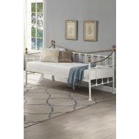 Slumberworx Newnham Classic Victorian Style Living Room Bedroom White Metal Day Bed Frame