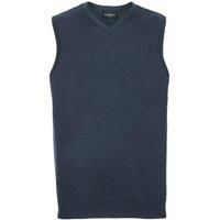 Russell Men's Collection V-Neck Sleevless Knitted Pullover Top Jumper in Navy | Size: 2XS