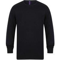 Henbury Mens Crew Neck 12 Gauge Fine Knit Jumper/Sweatshirt (L) (Navy)