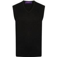 Henbury Mens Sleeveless 12 Gauge V-Neck Fine Knit Jumper Siz  RW663