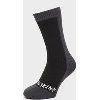 SEALSKINZ Unisex Waterproof Cold Weather Mid Length Sock, Black/Grey, X-Large