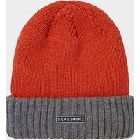SEALSKINZ | Bacton | Unisex Waterproof Cold Weather Roll Cuff Beanie Hat | Everyday Use & Outdoor Activity | Three-Layer Insulation Technology | Microfleece Lining Orange
