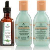 Nature Spell Growth Complex Trio - Rosemary Oil with Growth Complex Shampoo & in Green