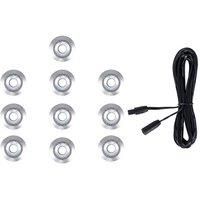 15mm Round LED Decking Deck Light Kits 8m Cable  x6 x10 x20 Garden Lighting IP67
