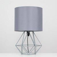 Minisun  2 x Cage Table Lamps  Grey & Grey