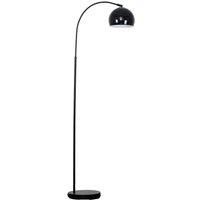 Retro Black Floor Lamp Tall Curved Design Metal Dome Lampshades LED Light Bulb