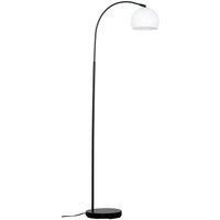 Retro Black Floor Lamp Tall Curved Design Metal Dome Lampshades LED Light Bulb