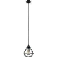 Minisun  Matt Black Ceiling Rose and Lampholder With Black Metal Cage Design Shade  No Bulb