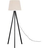 Barbro Wood Black Floor Lamp