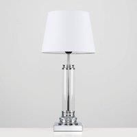 2 x Clear Glass Column Touch Table Lamps with White Shades  No Bulbs  Minisun