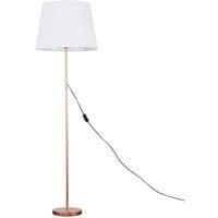 MiniSun Modern Copper Metal Standard Floor Lamp with a White Tapered Shade