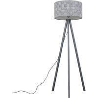 Barbro Tripod Wood Grey Floor Lamp