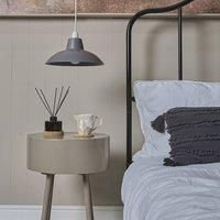 Pair of - Retro Style Dark Grey Metal Easy Fit Ceiling Pendant Light Shades