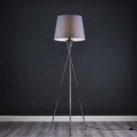 MiniSun | Modern Polished Chrome Floor Lamp with a Grey Tapered Shade | Floor Lamps & Torchieres, Home Décor & Improvement Essential