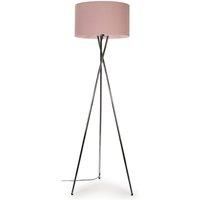 Modern LED Floor Lamp Tripod Chrome XL Drum Shades LED Light Bulb Lounge Light