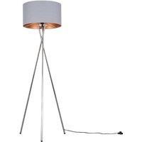 Modern LED Floor Lamp Tripod Chrome XL Drum Shades LED Light Bulb Lounge Light