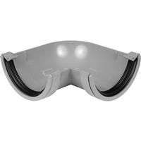 Aquaflow 112mm Half Round Gutter Angle 90deg in Grey PVCU