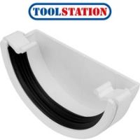 112mm Half Round Stop End External White