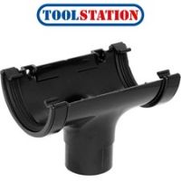 112mm Half Round Running Outlet Black