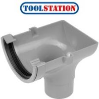 112mm Half Round Stopend Outlet Grey
