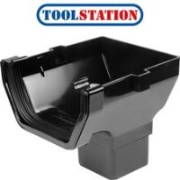114mm Square Line Stop End Outlet Black