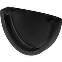 Aquaflow 120mm Deep Flow Stop End External in Black PVCU