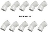 PACK OF 10 SOLVENT WELD WHITE SWEPT OBTUSE ELBOWS 135 - 32MM BENDS   FREEPOST