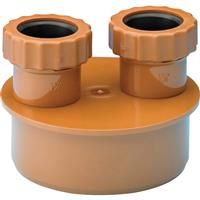 Aquaflow Underground Waste Adaptor 32/32mm Double in Terracotta