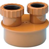 Aquaflow Underground Waste Adaptor 32/40mm Double in Terracotta