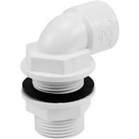 Aquaflow Solvent Weld Overflow Tank Connector 21.5mm Bent in White