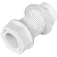 Aquaflow Solvent Weld Overflow Tank Connector 21.5mm Straight in White