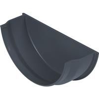 Aquaflow 112mm Half Round Stop End Internal in Anthracite Grey PVCU