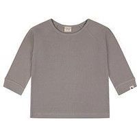 Turtledove London Kids Long Sleeve Rib Top - Grey