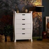 Obaby Stamford Sleigh Tall Chest of Drawers (White) Wooden Furniture