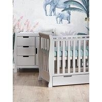 Obaby Stamford Mini Sleigh Cot Bed 2 Piece Nursery Set in Warm Grey