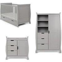 Obaby Stamford Classic Sleigh 3-Piece Room Set - Warm Grey