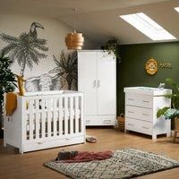 Obaby Nika Mini 3 Piece Room Set And Underdrawer White Wash