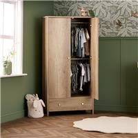 Obaby Nika Double Wardrobe - Oak, Brown