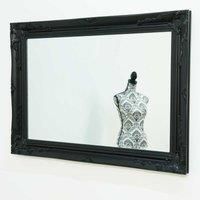 Black Large Ornate Style Wall Mounted Mirror 3Ft6 X 2Ft6 (108cm X 78cm)