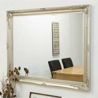 Large Mirror Classic Ornate Styled Silver Long 4Ft7 X 3Ftt7 140cm X 109cm