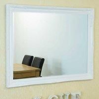Extra Large Wall Mirror White Antique Vintage Wood 4Ft7x3Ftt7 140x109cm