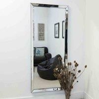 Large single edge modern frameless big wall mirror 5ft10 x 2ft6 (178cm x 76cm)