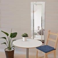 Extra Large Wall Mirror Silver All Glass Art Deco Full Length 120cm X 40cm