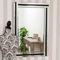 MirrorOutlet Dalton Black All Glass Mirror 90 X 60 Cm