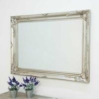 Silver Large Ornate Style Wall Mounted Mirror 3Ft8 X 2Ft8 (110cm X 79cm)
