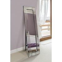MirrorOutlet Large Modern Triple Edge Venetian Free Standing Cheval Mirror 5FT X 1FT4, Silver